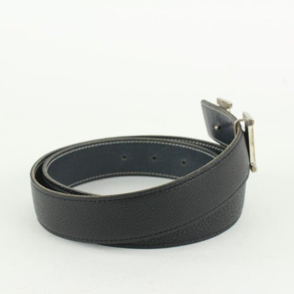 Hermès 32mm Reversible H Logo Belt Kit Matte Silver Black x Navy Blue 114h47 main image 6